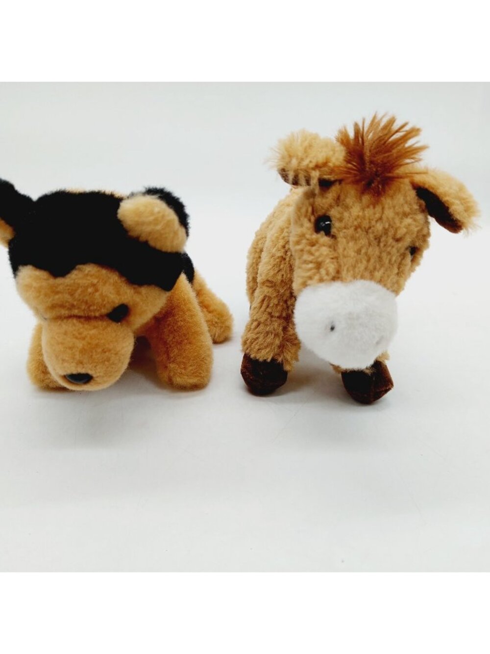 Justice German Shepherd Teddy Dog & Cocoa Horse Plush Stuffed Brown Set Of 2